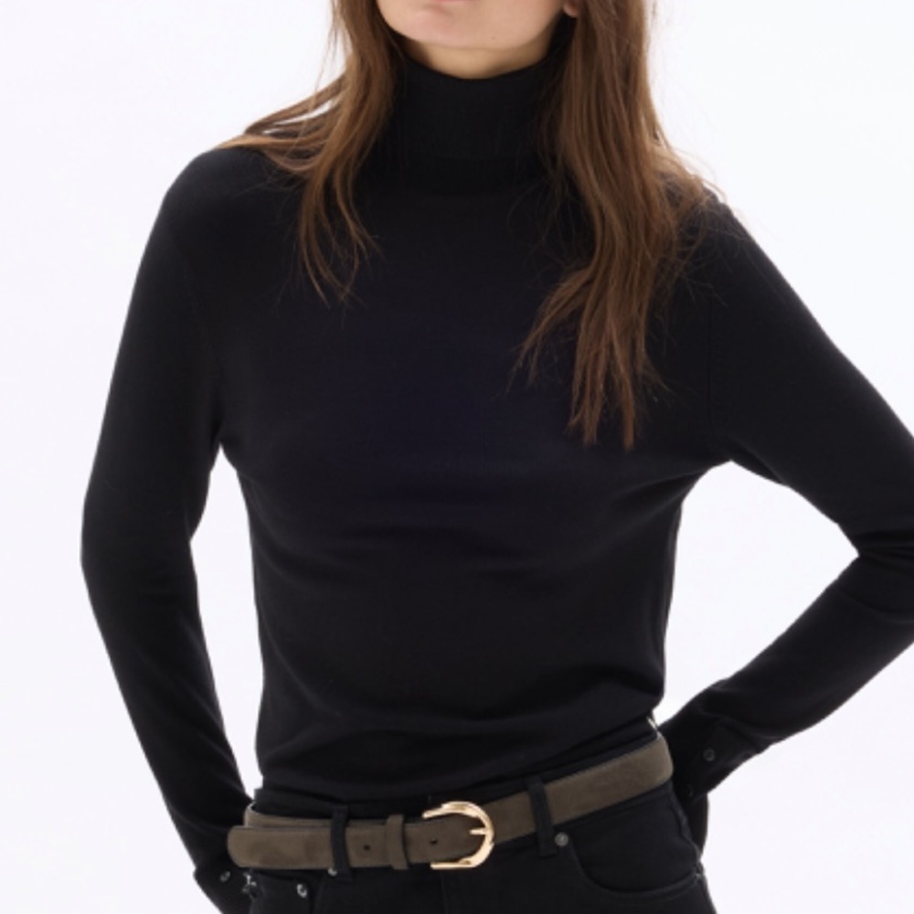 Cielo Black Womens Mock Neck Sweater L